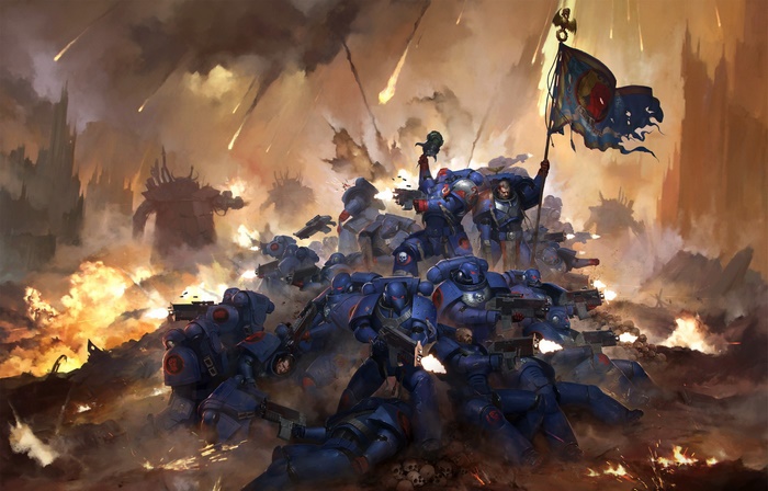 Space Marines in battle