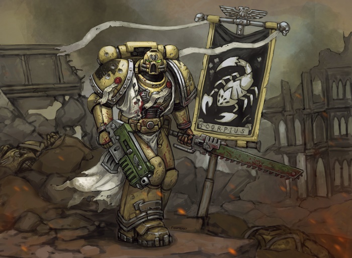 Space Marine with Scorpion Banner
