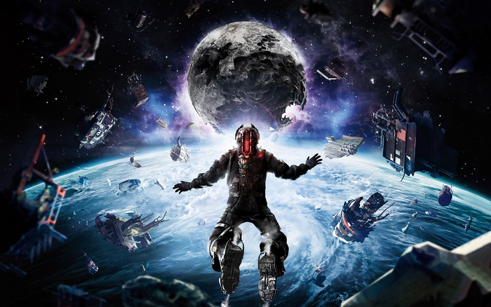 Isaac Clarke from Dead Space in space