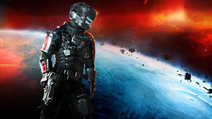 Isaac Clarke from Dead Space in space