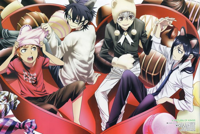 K Return of Kings characters in heart-shaped chocolate box