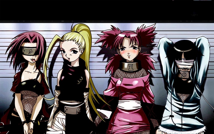 Four female characters from Naruto