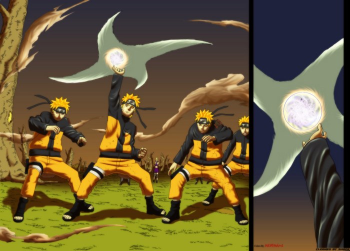 Naruto Uzumaki using Shadow Clone Jutsu