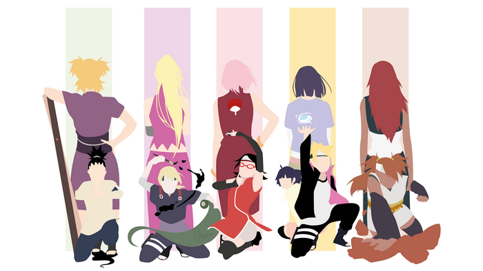 Naruto Female Characters Minimalist Art