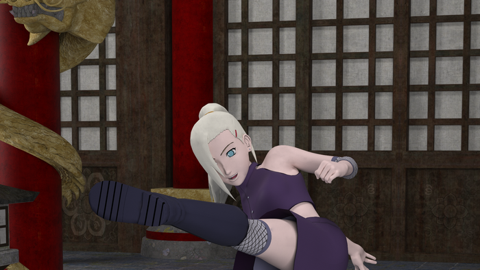 Ino Yamanaka performing a kick