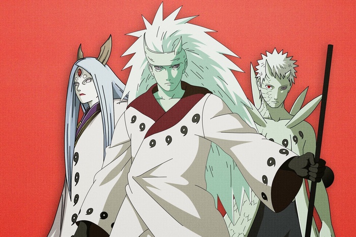 Kaguya Ōtsutsuki, Madara Uchiha, and Obito Uchiha from Naruto