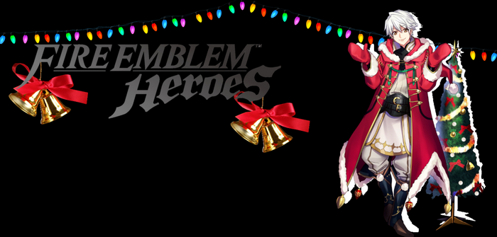 Robin from Fire Emblem Heroes with Christmas decorations