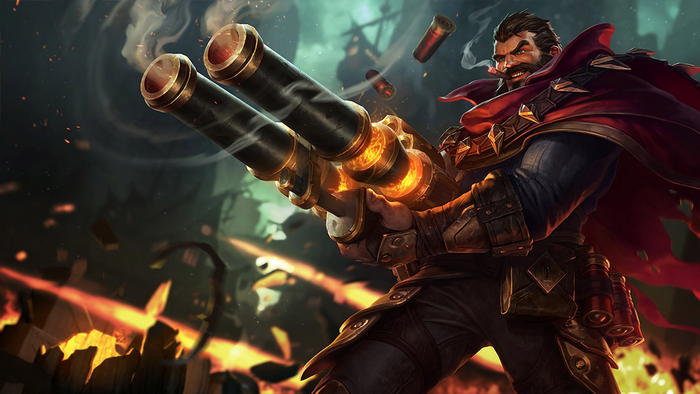 Graves from League of Legends with dual shotguns