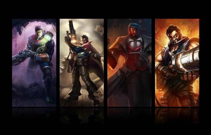 Four characters from League of Legends