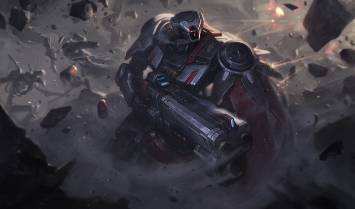 Graves from League of Legends in battle