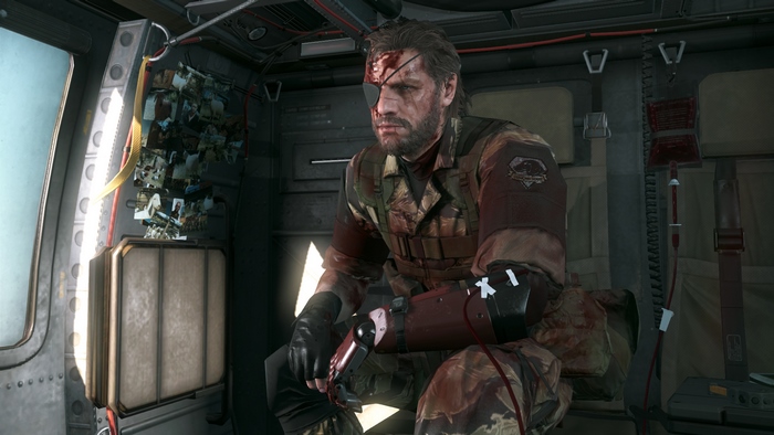 Big Boss from Metal Gear Solid in a helicopter