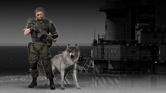 Big Boss and D-Dog from Metal Gear Solid V