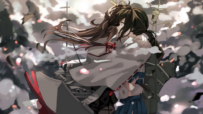 Fubuki from Kancolle embracing another girl