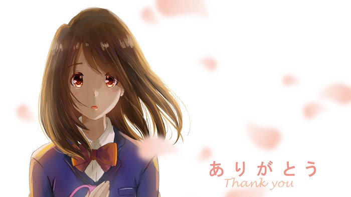 Girl in school uniform with flowers