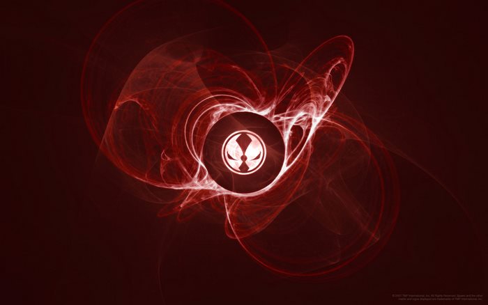 Spawn Logo with Red Abstract Background