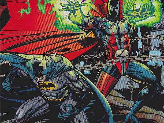 Spawn and Batman fighting