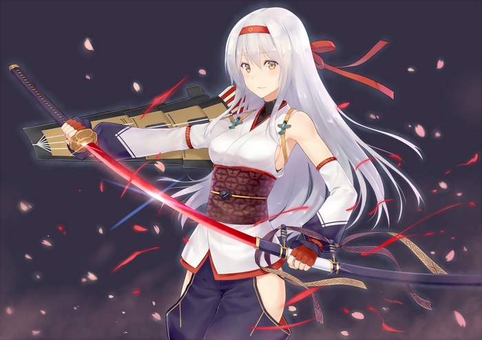 Shoukaku from Kancolle with a glowing katana