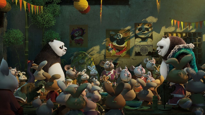 Po from Kung Fu Panda with other characters