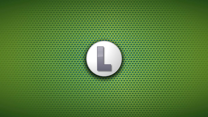 Letter L on green perforated background
