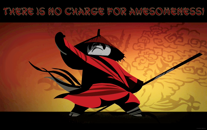 Po from Kung Fu Panda with a sword