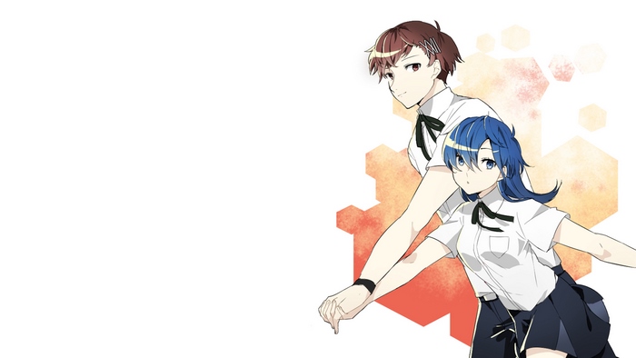 Two anime characters in school uniforms