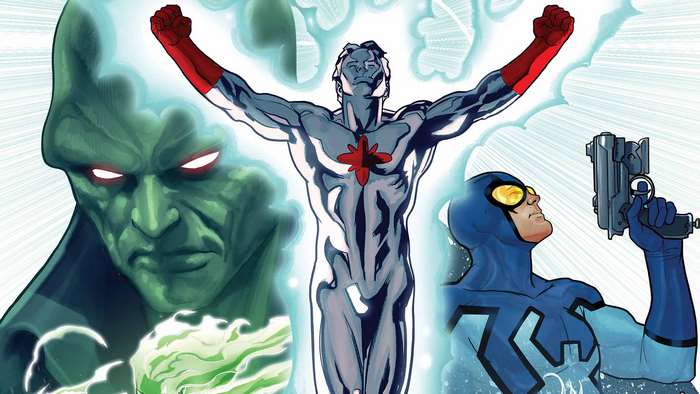 Martian Manhunter, Captain Atom, and Blue Beetle