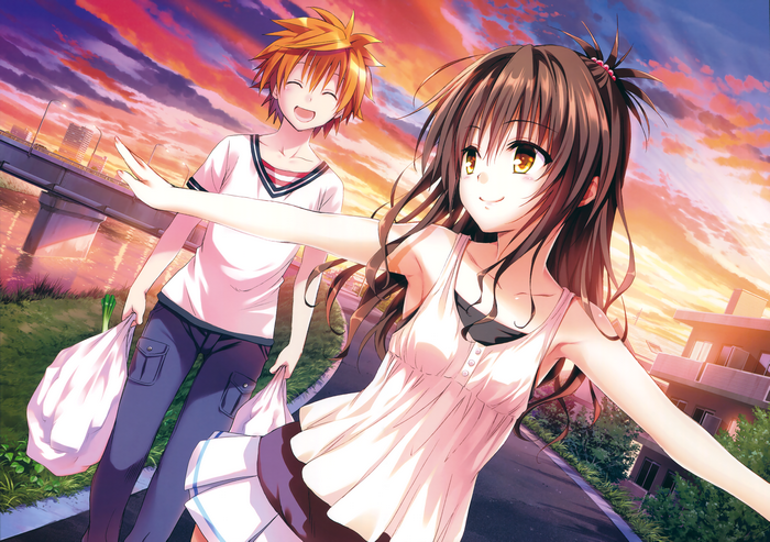 Mikan Yuuki walking at sunset