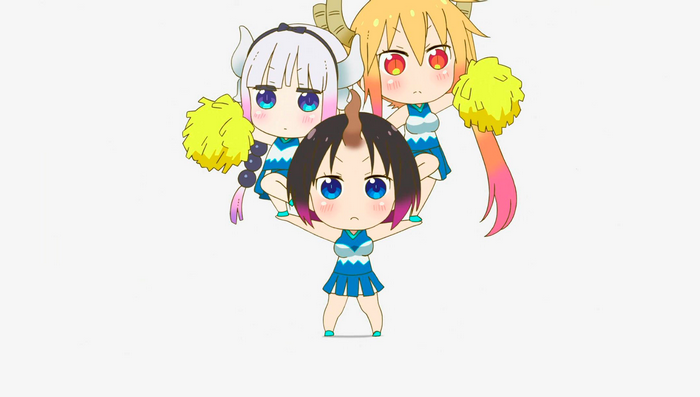 Elma, Kanna, and Tohru from Miss Kobayashi's Dragon Maid