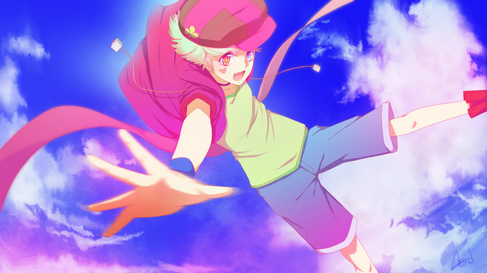 Energetic Tet Soaring Against a Blue Sky