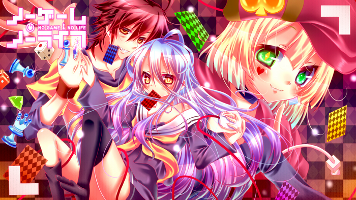 Sora, Shiro, and Steph from No Game No Life