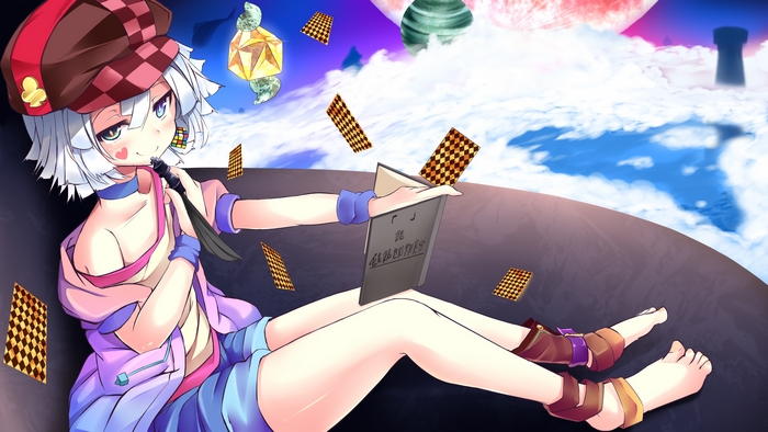 Shiro from No Game No Life playing cards