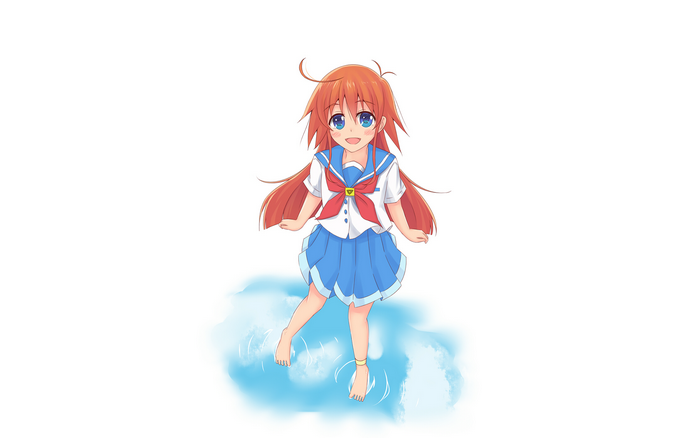 Papika from Flip Flappers standing in water