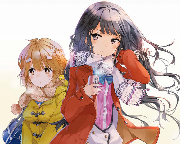 Two girls in winter coats