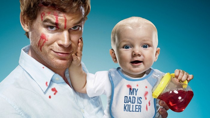 Dexter Morgan with a baby