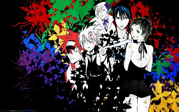 D.Gray-man Characters with Colorful Abstract Background