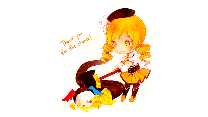 Mami Tomoe from Puella Magi Madoka Magica with cheese