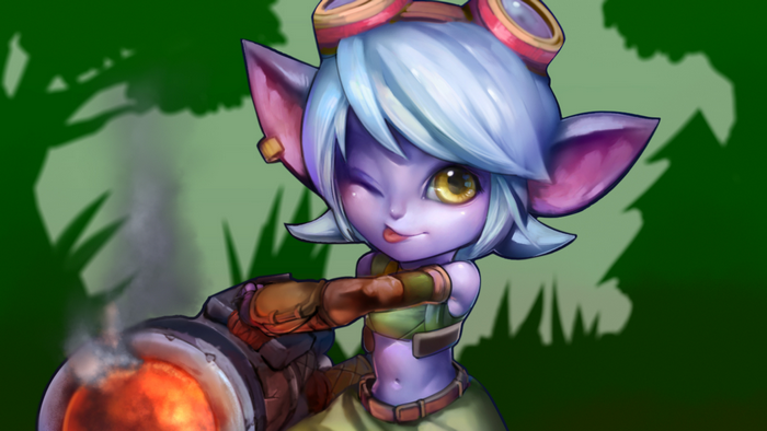 Tristana from League of Legends with a cannon