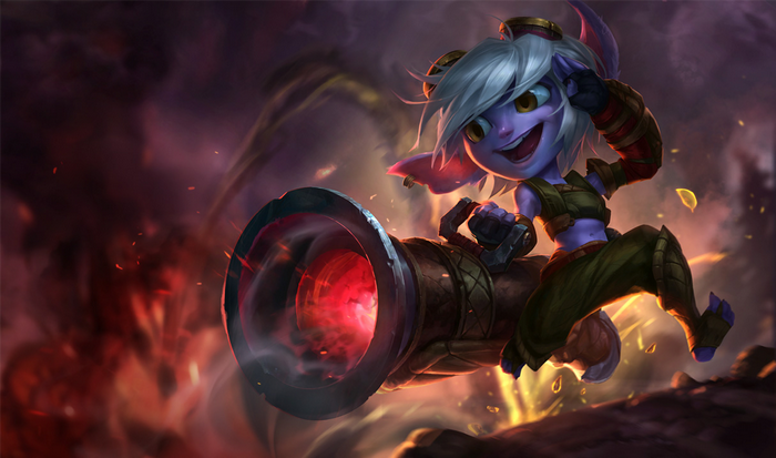 Tristana from League of Legends with a cannon