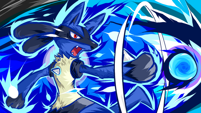 Dynamic Lucario Using Aura Sphere Attack