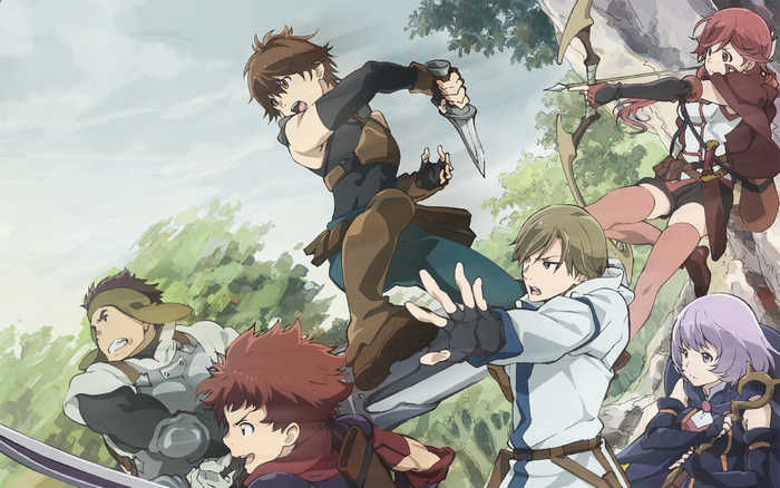 Haruhiro and companions from Grimgar of Fantasy and Ash