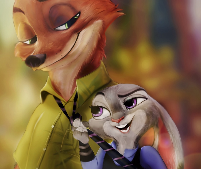 Nick Wilde and Judy Hopps from Zootopia
