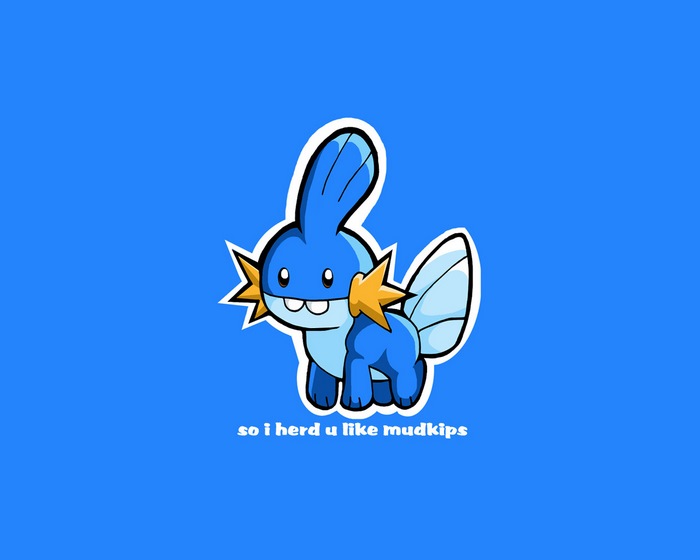 Mudkip from Pokemon with text