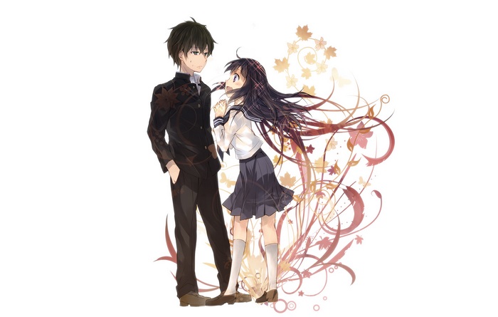 Hyouka Satoshi Fukube and Chitanda Eru
