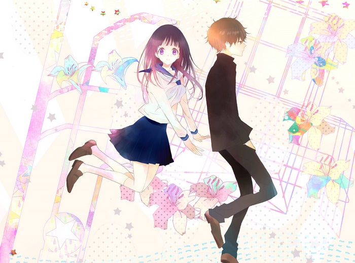 Hyouka Satoshi Fukube and Eru Chitanda