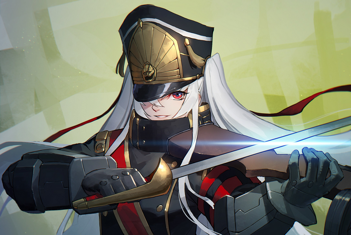 Altair from Re:Creators holding a sword