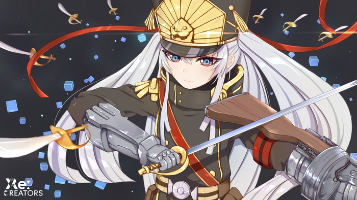 Altair from Re:Creators holding a sword