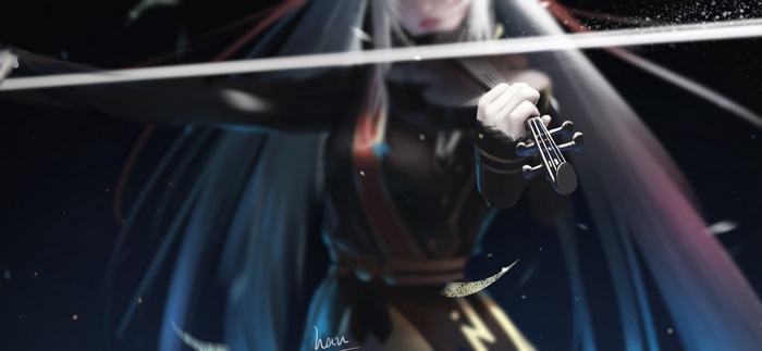 Altair from Re:Creators playing the violin