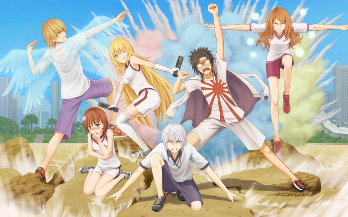Accelerator and friends from To Aru Kagaku No Railgun