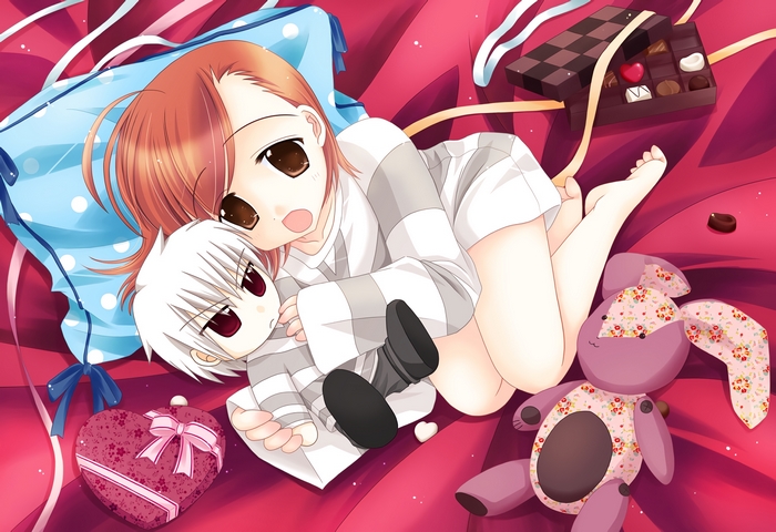 Last Order anime characters with chocolates