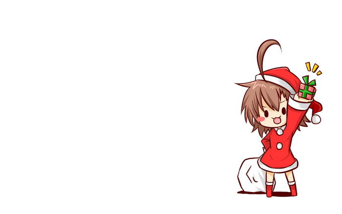 Chibi Santa Girl with Gift
